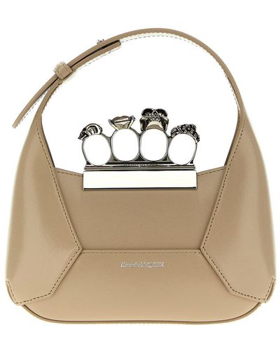 Alexander McQueen The Jeweled Hobo Mini Handbag - Brown