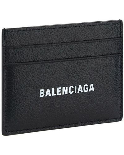 Balenciaga Leather Logo Card Holder - Black