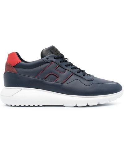 Hogan Interactive 3 Leather Trainers - Blue