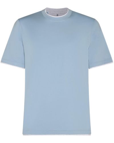 Brunello Cucinelli Light Cotton T-Shirt - Blue