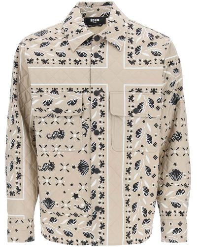 MSGM Bandana Print Quilted Jacket - Multicolour