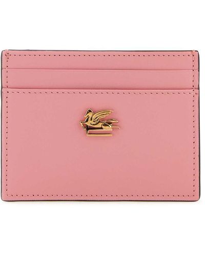 Etro Leather Cardholder - Pink