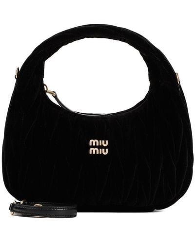 Miu Miu Cotton Shoulder Bag Unica - Black