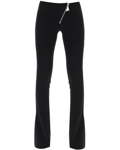 The Attico Bootcut Pants With Slanted Zipper - Black