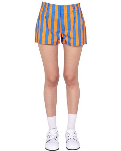 Sunnei Unnei Striped Pattern Shorts - Blue