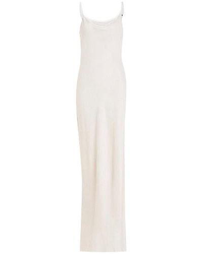Calvin Klein Fluid Satin Slip Dress - White