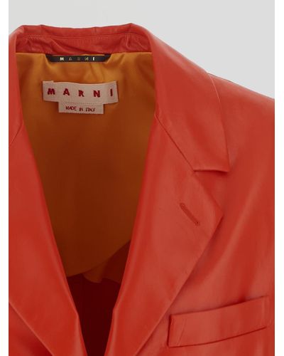 Marni Leather Jacket - Orange
