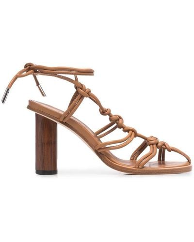 A.W.A.K.E. MODE Strappy Leather Sandals - Brown