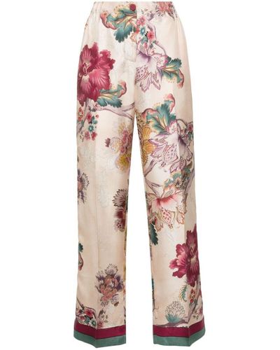 F.R.S For Restless Sleepers Printed Silk Pants - Pink