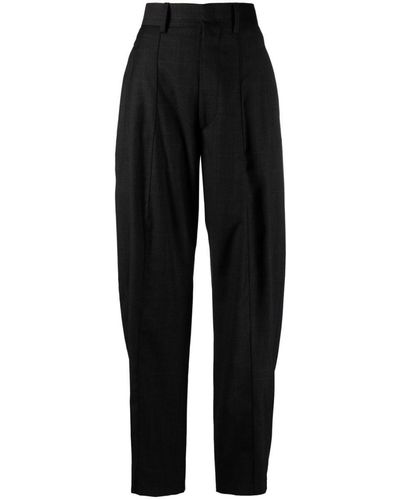 Isabel Marant Sopiavea Chequered High-waisted Trousers - Black
