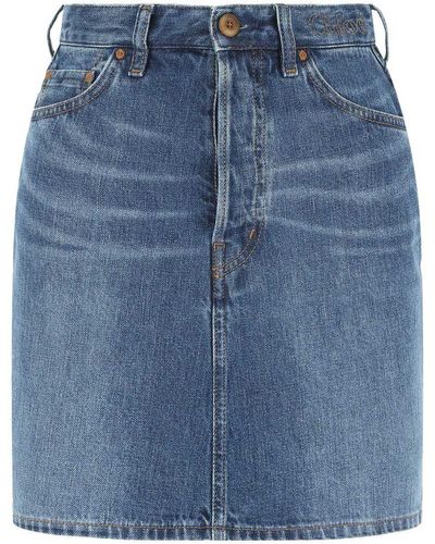 Chloé Denim Mini Skirt - Blue