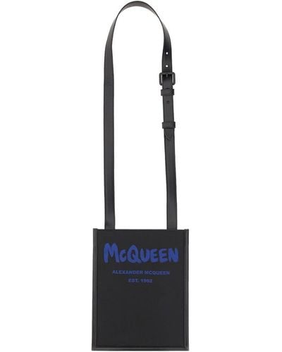 Alexander McQueen Smartphone Bag With Graffiti Logo - White