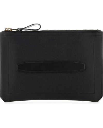 Tom Ford Men's Clutch Bag Pouch Leather Black 26x12x13cm Used from Japan