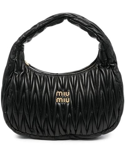 Miu Miu Wander Matelassé Shoulder Bag - Black