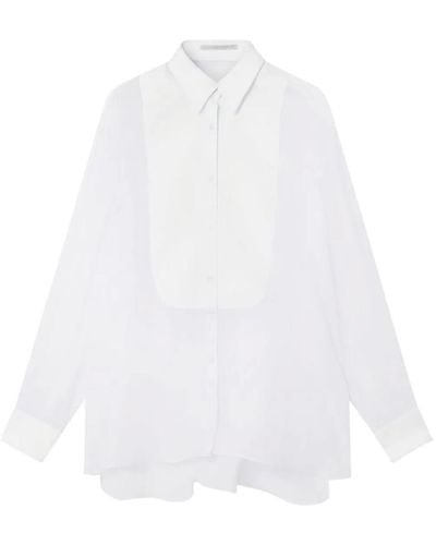 Stella McCartney S-wave Button-up Silk Shirt - White