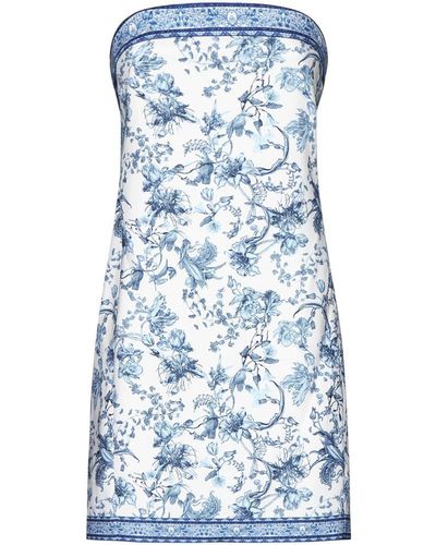 Alice + Olivia Kelly Print Mini Dress - Blue