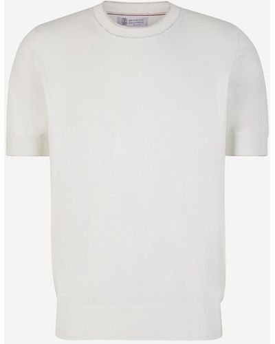 Brunello Cucinelli Cotton Knit T-Shirt - White