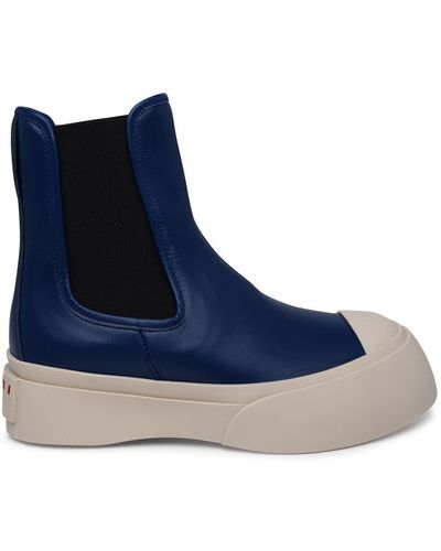 Marni Slip-on Round-toe Ankle Boots - Blue