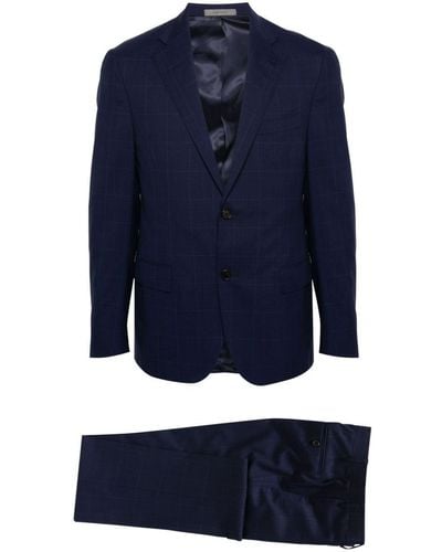 Corneliani Plaid-check Single-breasted Suit - Blue