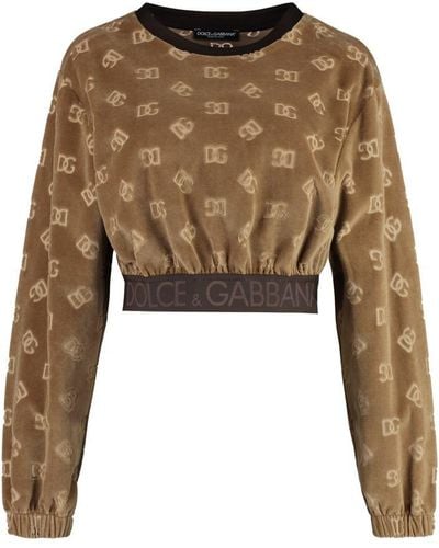 Dolce & Gabbana Chenille Logo Sweatshirt - Natural