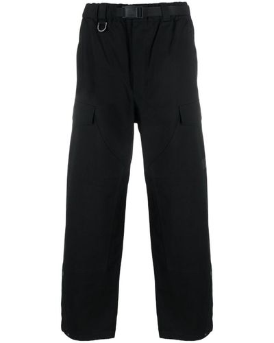 Y-3 Belted-waist Wide-leg Trousers - Black