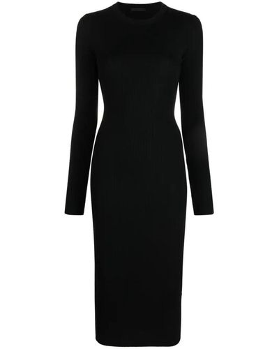 Wardrobe NYC Ribbed Long Sleeve Dress Clothing - Black