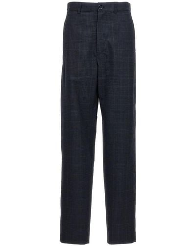 Lemaire Check Trousers Blue