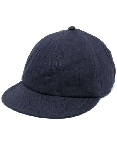 Fendi Debossed-logo Cotton Cap - Blue