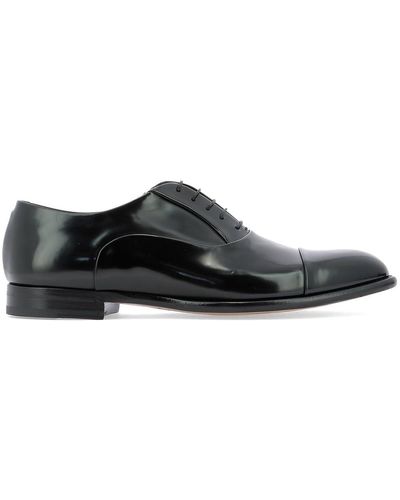 Fabi "city" Patent Leather Lace Up Shoe - Black