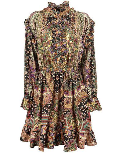 Etro Wool And Silk Paisley Naif Dress - Multicolor