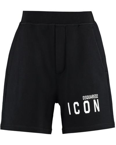 DSquared² Icon Cotton Shorts - Black
