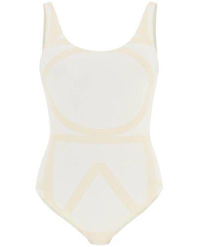 Totême Toteme One Piece Monogram Swimsuit - White