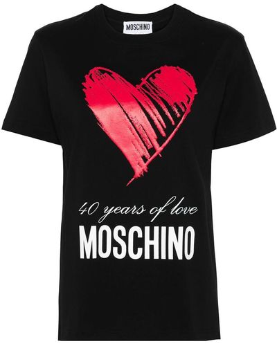 Moschino Logo Print T-Shirt - Black