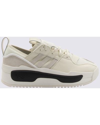 Y-3 Ivory Leather Rivalry Sneakers - White