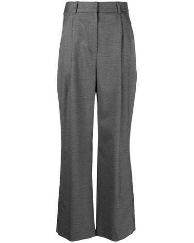 Loulou Studio Solo Pleated Flared Pants - Gray