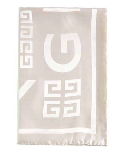 Givenchy Logo And 4g Silk Shawl - White