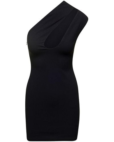 Solace London Black Alexa Cut-out Minidress In Crepe Knit Woman - Blue
