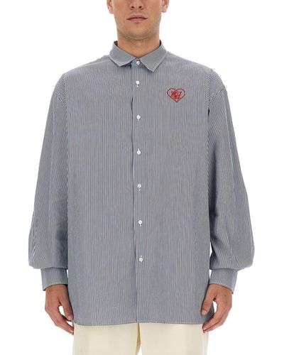 FAMILY FIRST Shirt With Logo - Gray