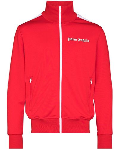 Palm Angels Zipped Logo Track Jacket - Red