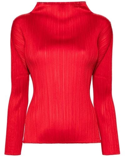 Pleats Please Issey Miyake New Colorful Basics Jumper - Red
