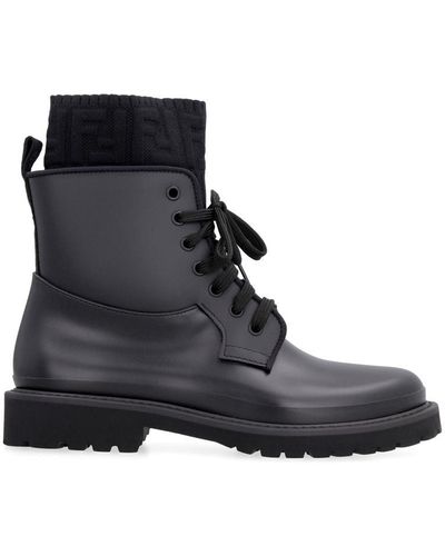 Fendi Rockoko Combat Boots - Black