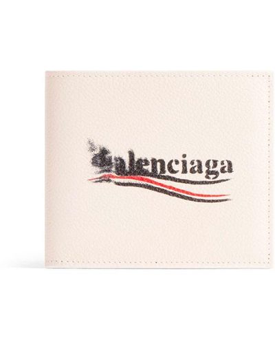 Balenciaga Cash Leather Wallet - White