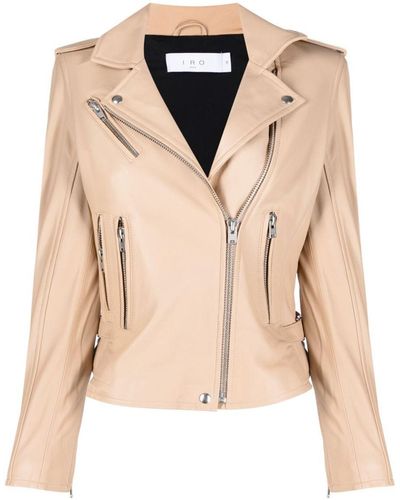 IRO Newhan Leather Jacket - Natural