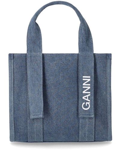 Ganni Tech Denim Handbag - Blue