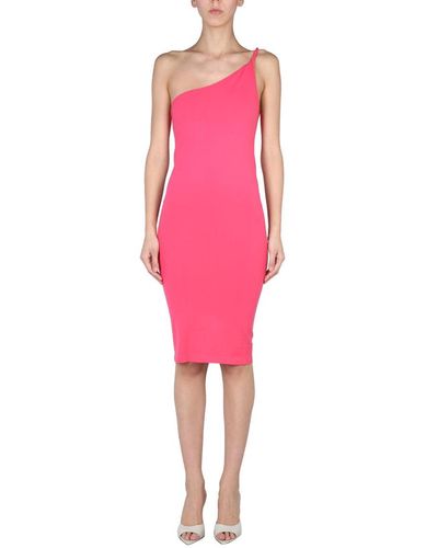 Helmut Lang Braided One Shoulder Dress - Pink