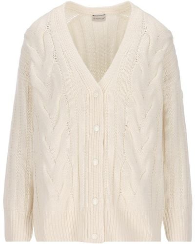 Moncler Cable Knit Cardigan - White