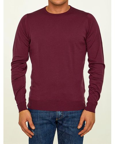 John Smedley Plum-Colored Merino Sweater