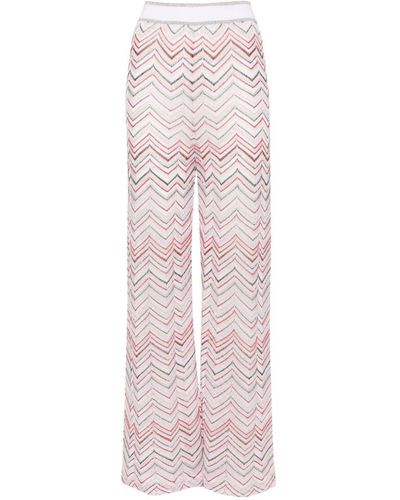 Missoni Zigzag Pattern High-Waisted Pants - Pink
