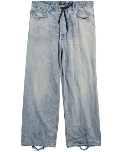 Balenciaga Mid-Rise Wide-Leg Jeans - Blue