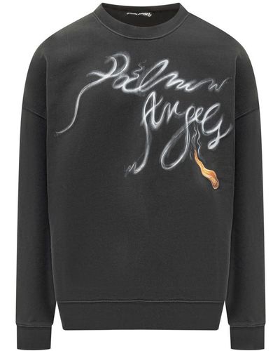 Palm Angels Foggy Pa Crew Sweatshirt - Black